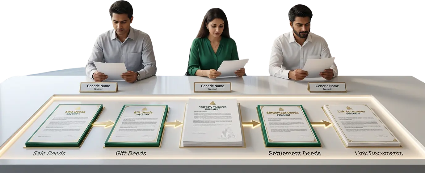 Property ownership chain explained through link documents