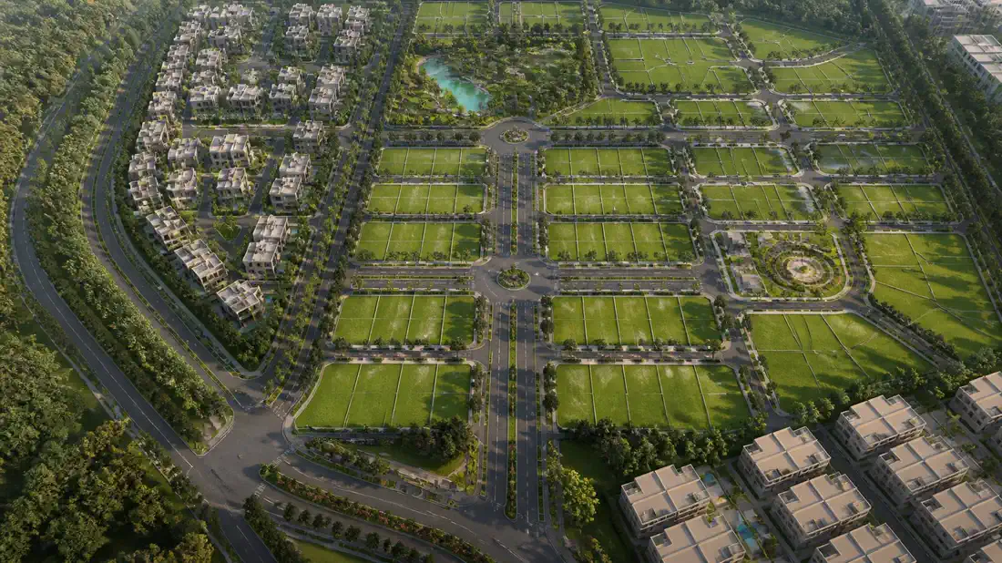 Residential street showing how road planning supports infrastructure and plot access
