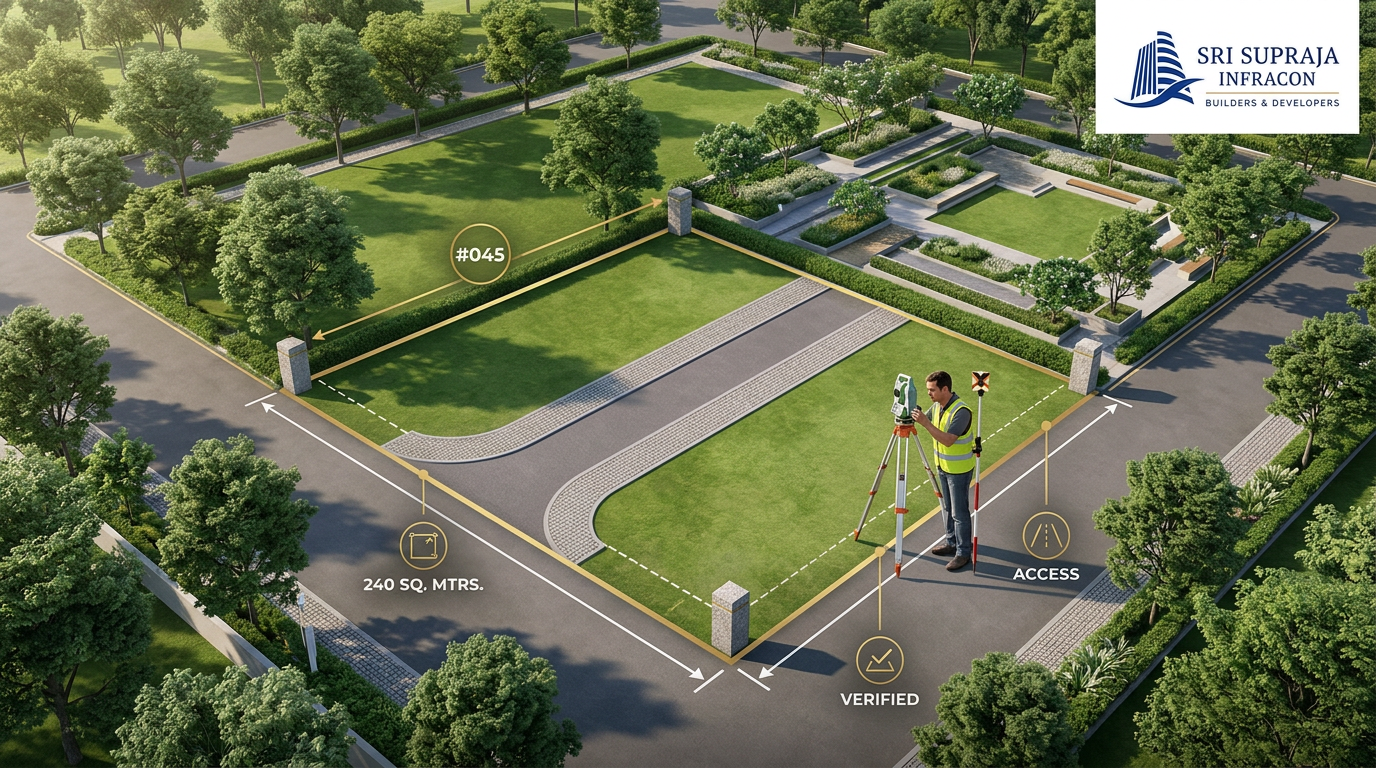 Survey number and boundary verification guide before buying a plot