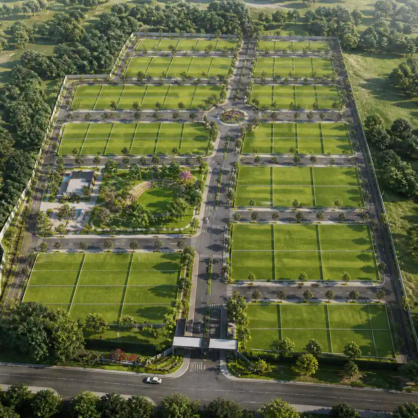 Planned residential layout showing attractive west-facing plot possibilities